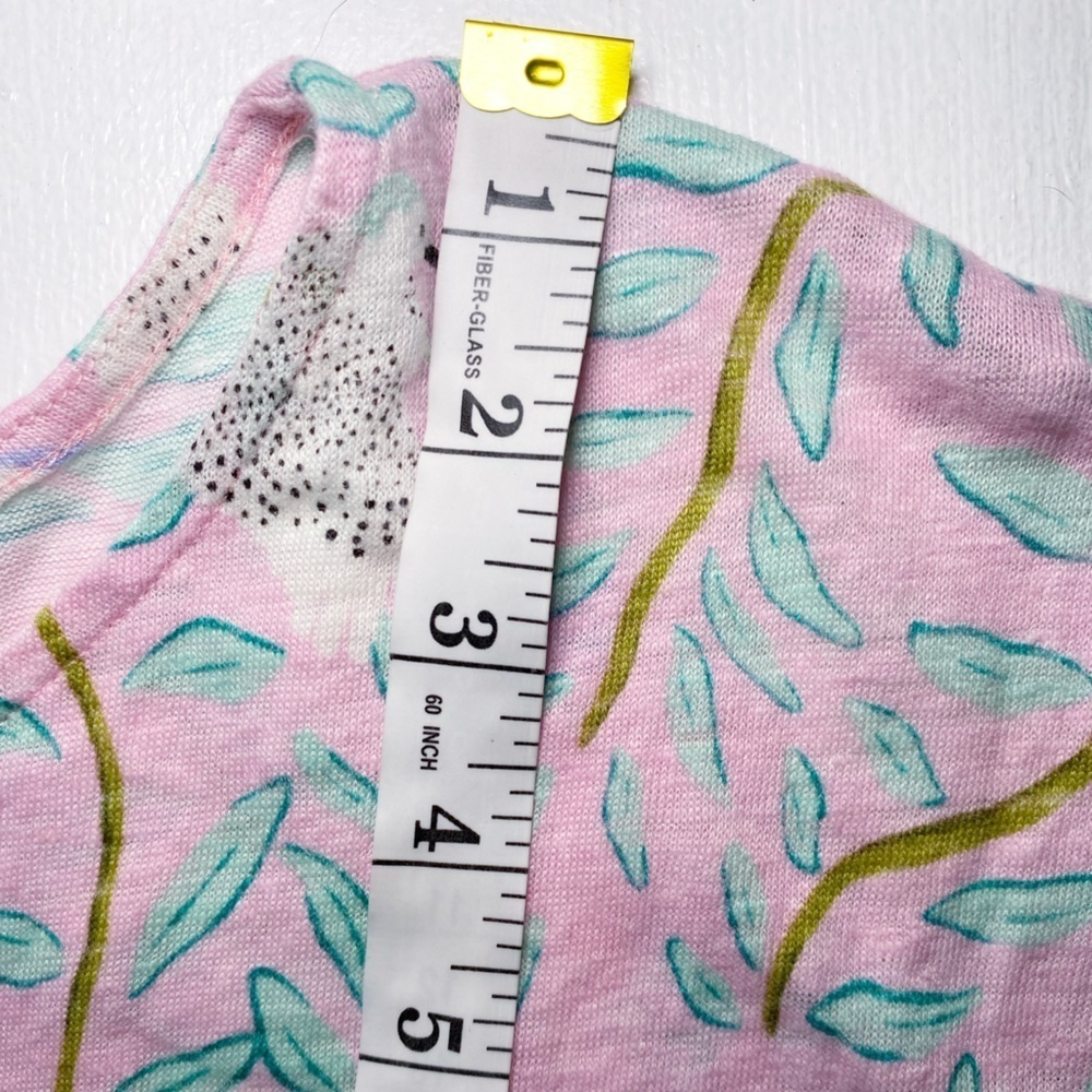 Cynthia Rowley 100% Linen Pink Tropical Birds Top Blouse - Picture 10 of 12